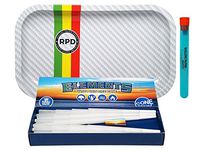 Bundle - 3 Items - Elements Pre Rolled Cones - King Size - 40 Pack with Rolling Paper Depot Rolling Tray (Frost Racer) and KewlTube