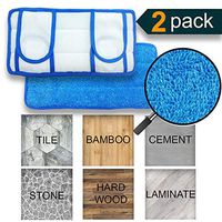 Set of 2 Microfiber Mop Pads - Reusable Mop Pads Washable Reusable Floor Cleaning Pads - Durable Microfiber Pad - Microfiber Cloth for Mop - Mop Replacement Heads - Flat Mop Pads - Dry Mop Refills