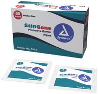 Dynarex Sting Gone Protective Barrier Wipes 20/50/Cs