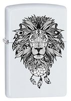 Zippo Lighter: Aztec Lion - White Matte 79485