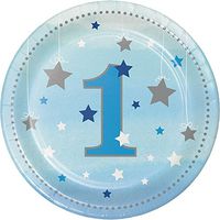 Creative Converting 322230 96Count Sturdy Style Dessert/Small Paper Plates, One Little star- Boy 1st Birthday, One Little Star - Boy