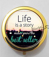 BlackKey Life is A Story Make Yours A Best Seller 3-Compartment Decorative Pocket Gift Box Case Organizer for Pill, Color 2 -1127