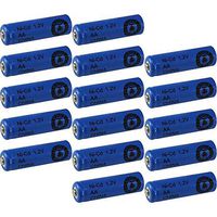 Sixteen (16) AA NiCd Nicad 600 mAh 1.2 V Rechargeable Batteries for Solar Lights, etc