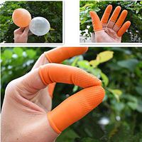 Rubber Fingertips Protective Fingertips Protective Glove Finger Gloves Art Latex Finger Cots Thicken 14 Mil Thick Latex Rubber Reusable ESD Anti-Static Spot  Finger Cots（100pcs）Large