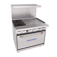 Bakers Pride 2 Burner 24" Griddle 36" Range 36-BP-2B-G24-S30