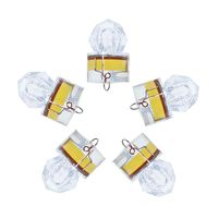 Dr.Fish 5PCs LED Fishing Lure Bait Attractant Deep Drop Light Water Trigger Deep Sea Ice Fishing Flasher Glow Underwater Freshwater Saltwater Halibut Tuna Bass Yellow