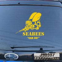 3S MOTORLINE Seabees Decal Sticker US Navy Construction Battalion CB Can do Car Vinyl Pick Size Color die Cut b (Yellow, 12'' (30.5cm))