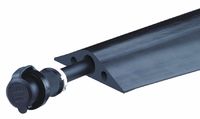 Powerback RFD8-5 Durable Rubber Heavy Duty Single Channel Duct Protector for Cable and Hose Lines up to 1.25" Diameter, Black, 5' Length