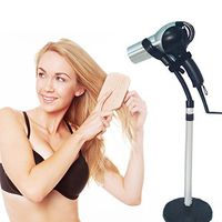 Adjustable Blow Dryer Holder-Luxury Hair Dryer Stand, Hands Free Stainless Steel Blow Dryer Stand with Removable Sucking Cup Stand