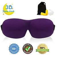 Soft Comfortable Eye Mask, Contoured 3D Sleep Mask with Adjustable Strap, Yoga Silk Bag for Woman Man Eyes Sleeping Travel Nap