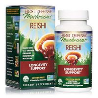 Host Defense, Reishi Capsules, Supports General Wellness and Vitality, Daily Mushroom Mycelium Supplement, USDA Organic, Gluten Free, 60 Vegetarian Capsules (30 Servings)