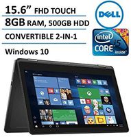 2016 Dell Inspiron 15 7000 Series 2-in-1 Convertible Full HD Touchscreen Laptop, Intel Core i5-6200U, 8GB DDR3 RAM, 500GB HDD, HDMI, WIFI, Webcam, Backlit Keyboard, Windows 10