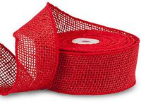 Pack Of 1, Solid Red Wired Burlap Ribbon 2" X 10 Yards 100% Jute To Make Bows For Gift Baskets & Wreaths