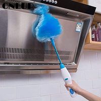 Adjustable Electric Feather Duster Dirt Dust Brush Vacuum Cleaner Blinds Furniture Window Bookshelf Cleaning Tool Brush (Color : Blue)