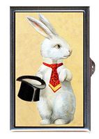 Magician White Rabbit & Tophat Victorian Art Decorative Pill Box