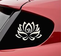 Slap-Art Lotus Flower Om Yoga Vinyl Decal Sticker (Beige)