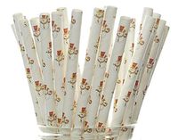 Snowman Straws (25 Pack) - Frosted Snowmen Drinking Straws, Winter Snow Holiday Party Supplies, Paper Straws for Christmas Table Decor, Stocking Stuffer Gift Straws