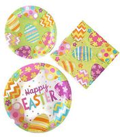 Easter Disposable Paper Plates Party Supplies Bundle of 3 Service for 8 Guests
