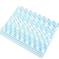 VEIREN 100 Pcs Blue Paper Straws, Party Biodegradable Drinking Straws for Birthday/Wedding/Baby Shower/Christmas/Celebrations/Festivals(7.5 Inch)