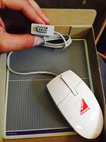 High Quality Optical 3 Button Mouse + Mouse Pad w/ 9 Pin Serial Connector for Windows + DOS Computers - Vintage Legacy