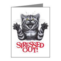 Note Card Stressed Out Cat