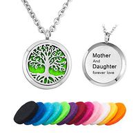 LoEnMe Jewelry Aromatherapy Essential Oil Diffuser Necklace Tree of Life Mom Daughter Locket Pendant Women Girl Men