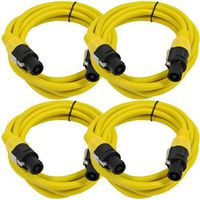 Seismic Audio TW12S10Yellow-4Pack Four Pack of 12 Gauge 10-Feet Yellow Speakon to Speakon Speaker Cable