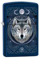 Zippo Lighter: Anne Stokes Wolf - Navy Matte 79590