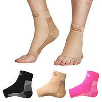Alvada Plantar Fasciitis Support Compression Socks Foot Sleeves - Comfortable Arch Support - Quick Pain Relief, Reduced Soreness - Graduated Compression Brace - Faster Recovery Nude SM