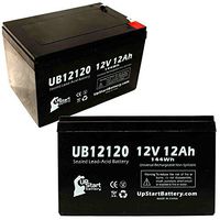 2 Pack Replacement for DDC Shoprider Scootie Battery - Replacement UB12120 Universal Sealed Lead Acid Battery (12V, 12Ah, 12000mAh, F1 Terminal, AGM, SLA) - Includes 4 F1 to F2 Terminal Adapters