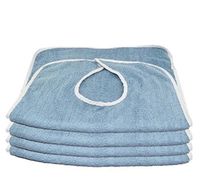 Deluxe Adult Terry Cloth BIBS - 4PK BLUE
