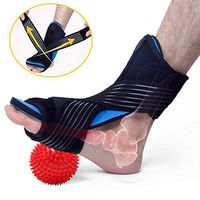 Dealswin Plantar Fasciitis Night Splint, Adjustable Elastic Strap Plantar Fasciitis Braces and Spiky Massage Ball Foot Orthotic Supports Kits for Relieve Plantar Fascitis Pain, Foot Spra