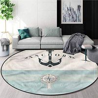 RUGSMAT Nautical Non-Slip Area Rug Pad Round,Ocean Lover Quote Anchor Floor Mat Home Decor Round-71