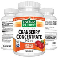 Botanic Choice Cranberry Concentrate - Daily Supplement for Urinary Tract Health – Promotes Bladder and Kidney Health 140 mg 100 Pcs