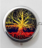 BlackKey Tree Life Pattern 3-Compartment Decorative Pocket Gift Box Case Organizer for Pill, Color 1 -114