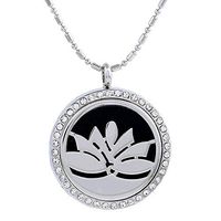 Paw Paw House Aromatherapy Essential Oil Diffuser Necklace Floating Charm Locket Pendant Stainless Steel (5102-2)