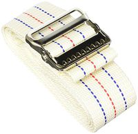 Medline MDT821203L Washable Cotton Gait Belts, Natural/Blue/Red Stripes