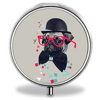 Compact 3 Compartment Medicine Case, IMLONE Customized Music Note Pill Organizer Metal Pill Box Pill Container for Purse, Travelling and Daily Needs