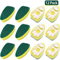 12 Pack Dish Wand Refills Sponge Heads Brush Replacement Sponge Refill Sponge Pads for Kitchen Room Cleaning Supplies