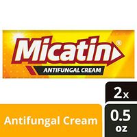Micatin Antifungal Cream with Miconazole Nitrate 2%, Clinically Proven to Treat Athlete's Foot, Jock Itch, Ringworm and Foot Fungus, 0.5 oz, 2pk