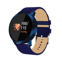 Shisay Genuine Leather Smart Watch for Men Women with Fitness Sleep Monitoring Camera Long Standby Smartwatch Blood Pressure Heart Rate Tracker Compatible for iPhone Android (Blue)