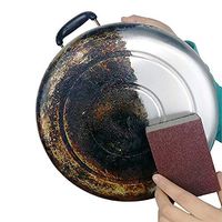 Boknight Kitchen Scrub, 6 Pcs/Set Multi-Purpose Magic Scrunge Scrub Sponge Pots, Pans, Dishes, Utensils & Non-Stick Cookware - Sponge Use Kitchen, Bathroom & More (Brown)