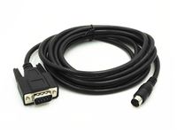 XJS Mini Din Male Connector PLC Programming Adapter Cable 3 Meters 10Ft Length (RS232 DB9 to 8P)