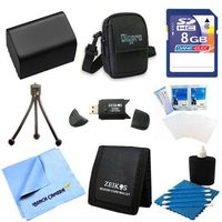 NP-FV50 Battery Kit 9 pc Kit Deluxe 8GB SD Card Bag Table-top Tripod Sony HandyCam Camcorder FDR-AX53, HDR-CX675/B, HDR-CX455/B, HDR-CX190, HDR-CX200, HDR-CX210, HDR-CX220, HDR-CX230, HDR-CX290