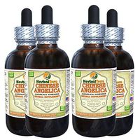 Angelica Chinese (Angelica Sinensis) Tincture, Organic Dried Root Liquid Extract (Brand Name: HerbalTerra, Proudly Made in USA) 4x4 fl.oz (4x120 ml)