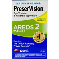 Bausch + Lomb PreserVision AREDS 2 Eye Vitamin & Mineral Supplement Soft Gels, 120 Count Bottle