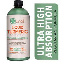Qunol Liquid Turmeric Curcumin 500mg, Vegetarian Formula, Ultra-High Absorption, Anti-Inflammatory, Sugar Free Dietary Supplement, Extra Strength, Tropical Orange, 60 Servings