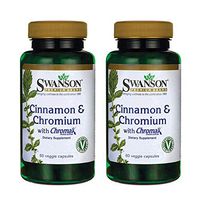 Swanson Cinnamon & Chromium with Chromax 60 Veg Capsules (2 Pack)