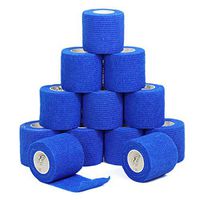 YuMai Self- Adhesive Bandage Self-Adherent Cohesive Bandage Sport Vet Tape FDA Approved, 2" x 5 Yards Pack of 12 (Blue)
