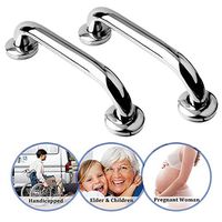 WSERE 2 Pack Stainless Steel Bathroom Bath Safety Grab Bar Handle, Anti Slip Bath Tub Assist Handle Toilet Shower Grab Bar, 9.84in Handicapped Pregnant Women Seniors Sturdy Balance Bar Grab Handles